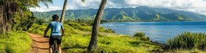 man biking in kauai