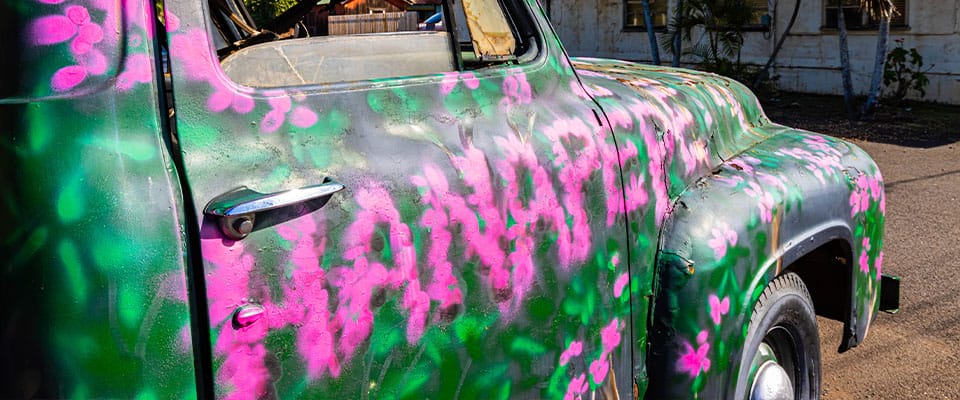 hanapepe written on truck