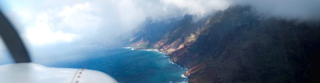 airplane view of kauai